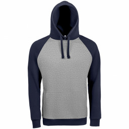 Толстовка унисекс Seattle, серый меланж с темно-синим