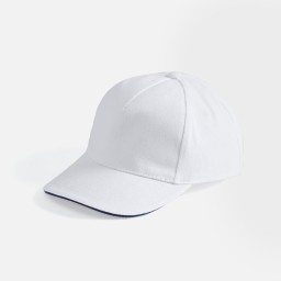 Бейсболка Long Beach, белая с темно-синим