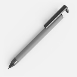 Ручка шариковая Standic Soft Touch с подставкой для телефона, серая