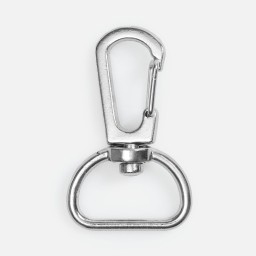 Застежка-карабин Snap hook, M, серебристая (хром)