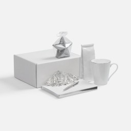 Набор «Планы на счастье», белый с серебристым