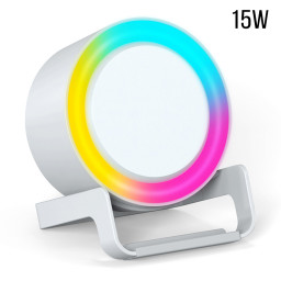 Беспроводная Bluetooth колонка U-Tone RGB c функцией беспроводной зарядки 15W, Белый.