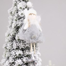 Новогоднее украшение Рождественский ангел, серый