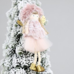 Новогоднее украшение рождественский ангел Бэгис,розовый