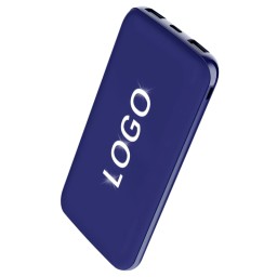 Внешний аккумулятор Kugo, 10000 mAh с подсветкой гравировки, синий