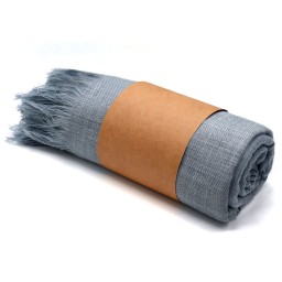 Плед полушерстяной COMFORT, светло-серый 