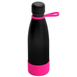 Термобутылка герметичная вакуумная Olivia To Go, чёрный/розовый