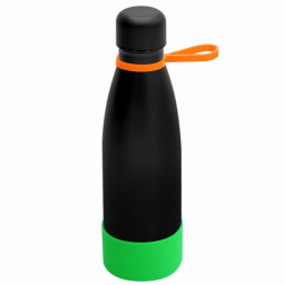 Термобутылка герметичная вакуумная Olivia To Go, Чёрный/оранжевый/зеленый