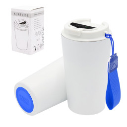 Термокружка Surprise To Go с индикатором, Белый/ синий