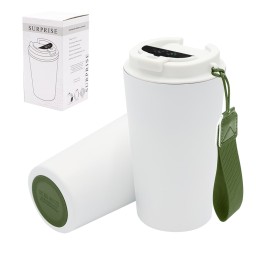 Термокружка Surprise To Go с индикатором, белая/хаки