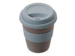 Стакан с силиконовой крышкой "Cafe", серый