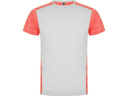 Спортивная футболка "Zolder" мужская, белый/меланжевый неоновый коралловый