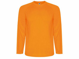Футболка "Montecarlo " мужская с длинным рукавом, неоновый оранжевый