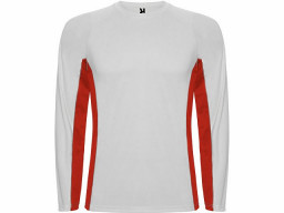 Футболка "Shanghai " мужская с длинным рукавом, белый/красный
