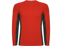 Футболка "Shanghai " мужская с длинным рукавом, красный/графитовый