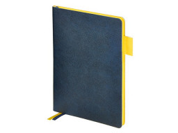 Ежедневник недатированный А5 "Boston", темно-синий (желтый обрез)