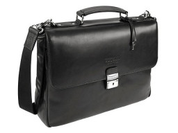 Портфель BUGATTI РОМАНО | ROMANO 15'', чёрный, натуральная воловья кожа, 40х12х30 см