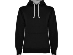 Толстовка с капюшоном "Urban" женская, черный/серый меланж