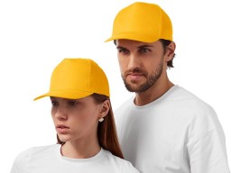 Бейсболка "Poly" 5-ти панельная 120гр, золотисто-желтый