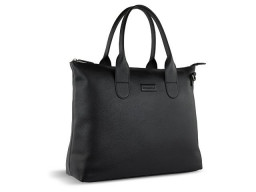 Сумка-шоппер BUGATTI ЭЛЬЗА | ELSA, чёрная, воловья кожа/полиэстер, 46х11х31,5 см