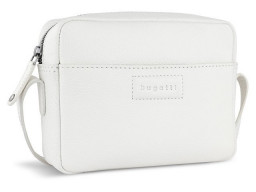 Сумка кросс-боди женская BUGATTI ЭЛЬЗА | ELSA, белая, воловья кожа/полиэстер, 19х5,5х14 см