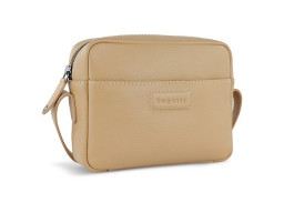 Сумка кросс-боди женская BUGATTI ЭЛЬЗА | ELSA, песочного цвета, воловья кожа/полиэстер, 19х5,5х14 см