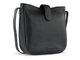 Сумка женская BUGATTI ЭЛЬЗА | ELSA, чёрная, воловья кожа/полиэстер, 29х8х27 см