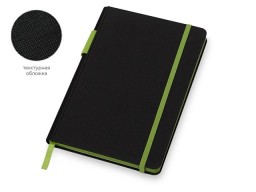 Бизнес блокнот "Bossy" с цветным срезом, твердая обложка, 128 листов, черный и зеленое яблоко