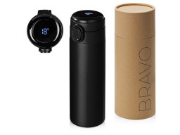 Вакуумная термокружка Waterline с медной изоляцией «Bravo», 400 мл, тубус, черный