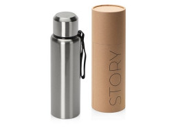 Вакуумный термос "Story", тубус, серебристый