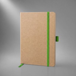 Блокнот "Sevilia Soft", гибкая обложка из крафта A5, 80 листов, крафтовый/зеленое яблоко
