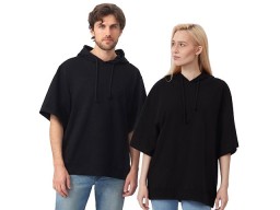 Худи оверсайз с коротким рукавом «Warsaw» унисекс, черный