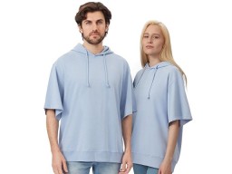 Худи оверсайз с коротким рукавом «Warsaw» унисекс, небесно-голубой