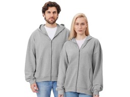 Толстовка оверсайз с капюшоном на молнии «Monaco», серый меланж