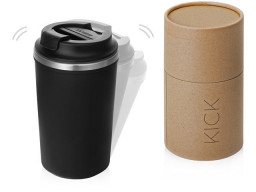 Герметичная термокружка на присоске "Kick", 350 мл, черный