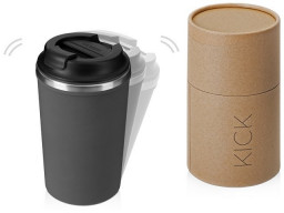 Герметичная термокружка на присоске "Kick", 350 мл, серый