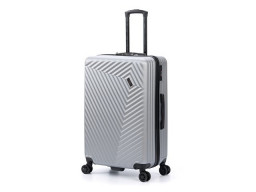 Чемодан TORBER ЛАМА, серебристый, ABS-пластик, 49 х 29,5 х 77 см, 92 л