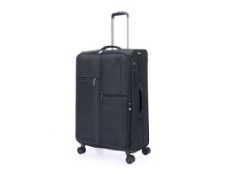 Чемодан TORBER СЕЙД, чёрный, нейлон 600D, 48 х 26.5 х 78 см, 85 л