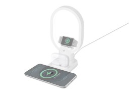 Беспроводная зарядная станция 4-в-1 "Portal" c лампой, 15 Вт, белый