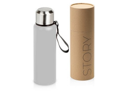 Вакуумный термос "Story", тубус, средне-серый