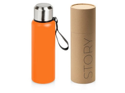 Вакуумный термос "Story", тубус, оранжевый