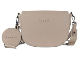 Сумка наплечная женская BUGATTI АЛМАТА | ALMATA, с кошельком, песочная, полиуретан, 27х6х18,5 см