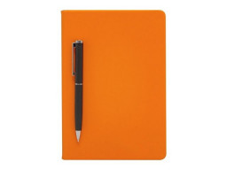 Бизнес-блокнот "С3" софт-тач с магнитом, твердая обложка, 128 листов, оранжевый