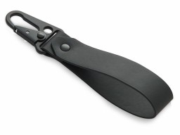 Брелок-ремувка из эко-кожи с карабином "Domino", черный