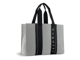 Сумка-тоут женская BUGATTI АМБРА | AMBRA, серо-черный цвет, хлопок/полиэстер, 45х14х32 см