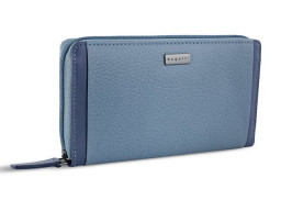 Кошелёк женский BUGATTI СИНА | SINA, голубой, воловья кожа/полиэстер, 19х3х11 см