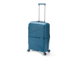 Чемодан TORBER НЕВО, синий, полипропилен, 45 х 26 х 66 см, 66 л
