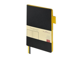 Блокнот А5 "Boston", черный с желтым срезом