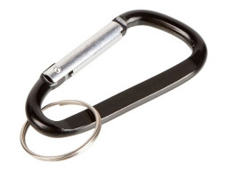 Брелок-карабин из переработанного алюминия "Alumina", черный