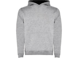 Толстовка с капюшоном "Urban" детская, серый меланж/черный